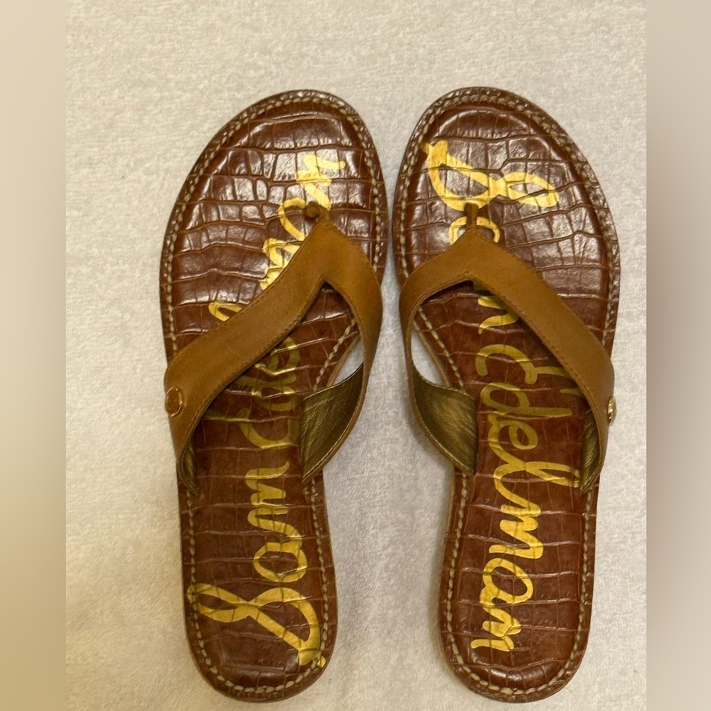 Sam Edelman Romy Cork Wedge Sandals Brown Size 9